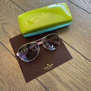 Authentic Kate Spade KS Dalia YB7 Silver Metal Sunglasses Grey Gradient Lens